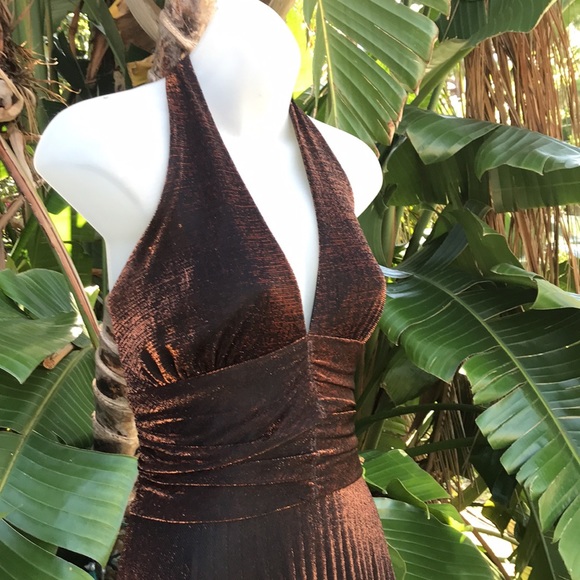 Cache metallic pleated halter dress - Picture 2 of 11